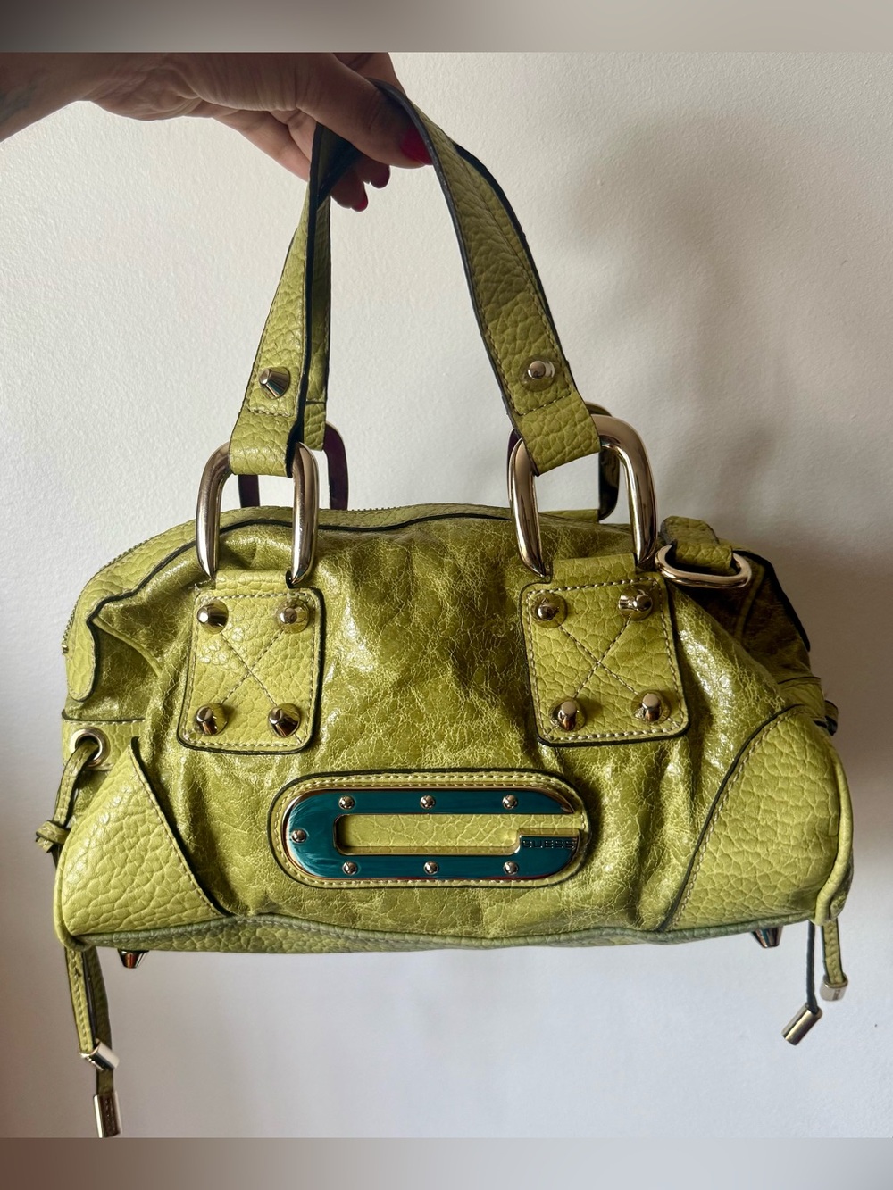 Vintage Y2K Guess Green Faux Leather Bag
